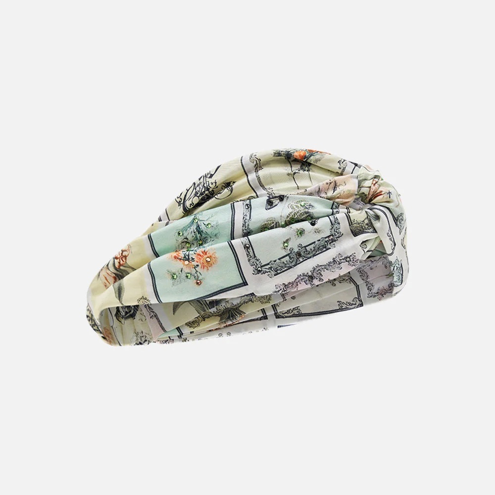 CAMILLA “Long Live Letterpress” silk woven twist boho hippie headband - Picture 2 of 4